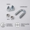 Pack of 10 Wire Rope Clamps M8, Cable Clips, DIN