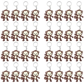 Elecrainbow 40 Pack Monkey Keyring Pack Party Favor for Monkey Lover, Guest Return Gift, Wild Animal Themed Party, Baby Shower, Birthday
