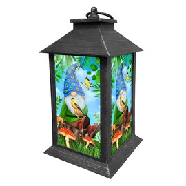 Briarwood Lane Spring Decorative Lanterns - 13.5X 5.5X 5.5 Inches - Battery Operated Lights - Outdoor Lantern - Decorative Lanterns - Room Decor - Patio Decor - Home Decor (Gnome Sweet Gnome)