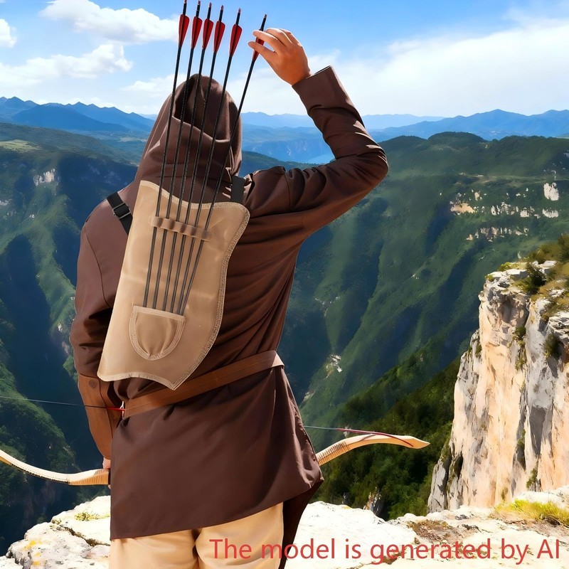 Archery Arrow Quiver with Slots, Adjustable Shoulder Strap, Only Quiver