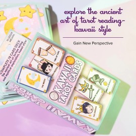Kalan Cute Kawaii Tarot Cards for Beginners - Anime Magic Oracle Deck for Teens