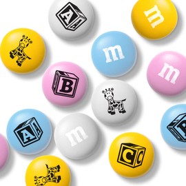 M&M'S Milk Chocolate New Baby Gift Box - 1lb of assorted M&M'S candy with printed baby images perfect for new baby gifts