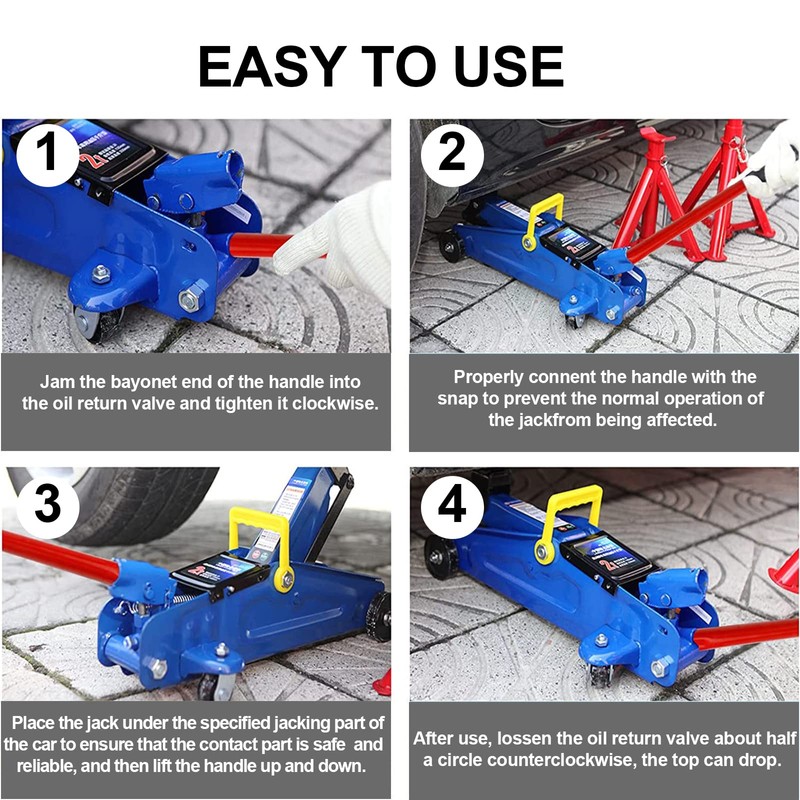 ANCKNE Horizontal Hydraulic Jack Handle 2 Ton, Jack Handle Replacement,