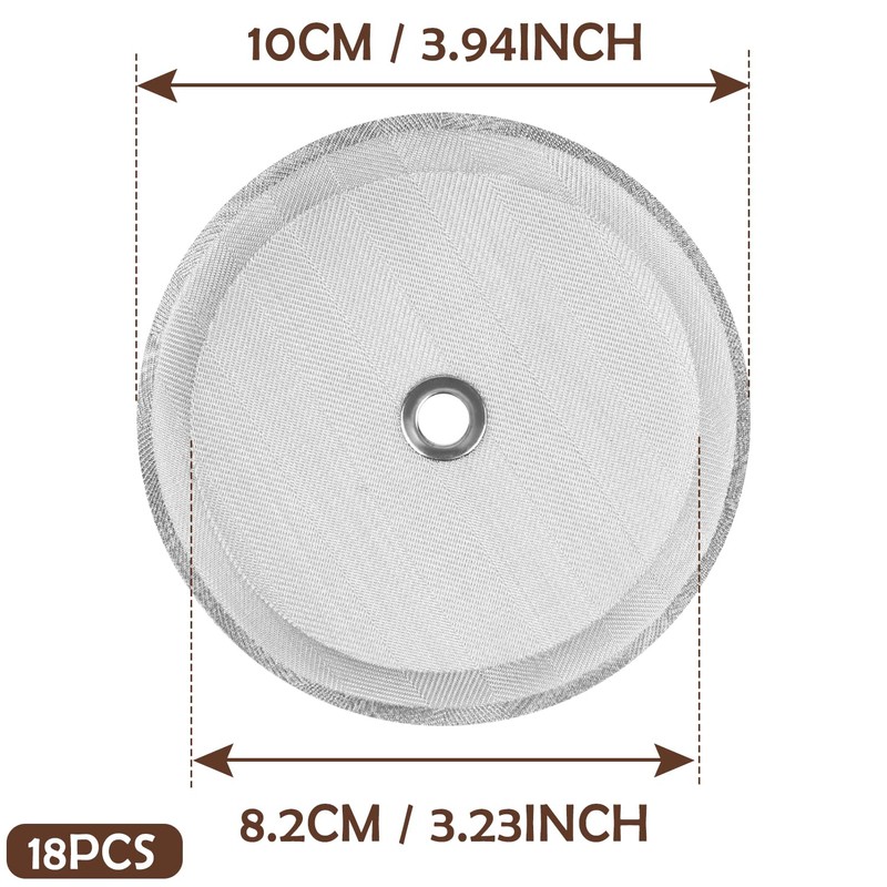 18PCS 8Cup French Press Replacement Filters Mesh Filters，aeropress filters