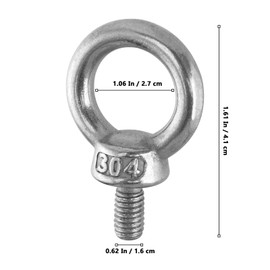 NAMYEUT Pack of 22 M6 Stainless Steel Eye Bolts M6 Stainless Steel Eye Bolts Ring Bolts for Attaching and Hanging Ornaments, Flower Pots, Swing