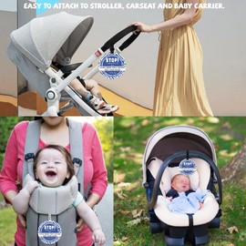PLIGREAT 2 Pack Stop Touching Baby Signs, No Kissing Baby Sign for Baby Car Seat Baby Carriers, Stroller Tags with Hanging Straps and Clip, No Touching Baby Signs for Newborn Baby Girls Boys Preemie
