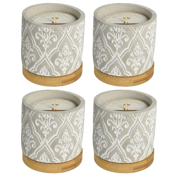 Bourbon Royalty Classic Damask Pattern Small 3 Ounce Stone/Wax Scented