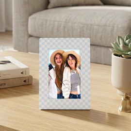Blue Plaid Friends Picture Frame 4x6 for Desk Table Room