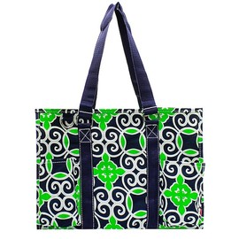 N Gil All Purpose Organizer Medium Utility Tote Bag (Geo Navy Green)