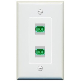 RiteAV 2 Port SC-APC-SX Jack Coupler Female-Female Decorative Wall Plate [Gray]