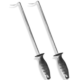 Large 17 inch Pigtail Food Flipper (Set of 2) - Premium Stainless Steel Meat Turner for Grilling & Cooking