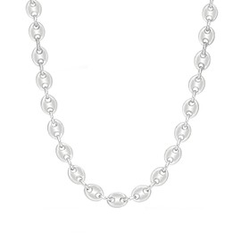 Savlano 925 Sterling Silver Hollow Puffed Anchor Mariner Link Chain Necklace for Women & Men Comes with Gift Box- Made in Italy (8.5, 20)