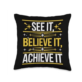 Manifestation Vision Board Goal Setting Dream Big Visualize Throw Pillow