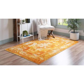 Unique Loom Sofia Collection Traditional Vintage Area Rug, 8' x 11', Orange/Yellow