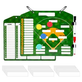 Flunyina Double-Sided Baseball Coaching Clipboard, 56-Piece Magnetic Lineup Board, Tactical Plan Board with Dry Erase Surface Coaching Clipboard, 35.6 x 30.5 cm