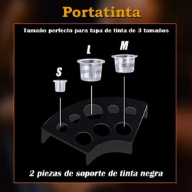 LUSIKEERTSILS Caps Retapas Para Tinta De Tatuar 3 Tamaños 600 PcsCon 2 Portavasos Para Pintar Tinta pigmentada