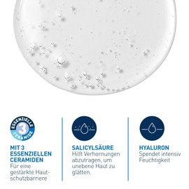CeraVe SA Smoothing Cleansing, Mild Exfoliating Wash Gel, Moisturising, Sebum and Oil Reducing, with Salicylic Acid, Urea, Hyaluronic and Ceramides, for Dry and Rough Skin, 473 ml