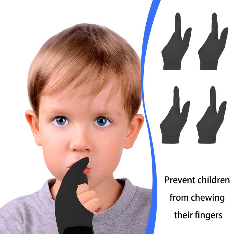 Kuskins 4 Pcs Thumb Sucking Guard Gloves for Kids Ages