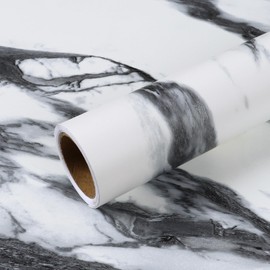 VEELIKE Modern Black and White Liquid Marble Contact Paper for Countertops Waterproof Peel and Stick Countertop Contact Paper 24''x118'' Marble Wallpaper Self Adhesive Kitchen Counter Top Wrap Covers