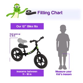The Original Croco Ultra Lightweight and Sturdy Balance Bike.2 Models for 2, 3, 4 and 5 Year Old Kids. Unbeatable Features. Toddler Training Bike, No Pedal. (Bright Black, Sturdy 12 Inch)