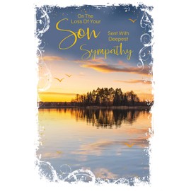 On The Loss of Son Sympathy/Condolence Card with Reflective Image by Cherry Orchard