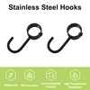 UFURMATE Rail Sliding Hook, 6Pcs Black Kitchen Storage Hooks Stainless