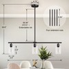 Yarlkav Kitchen Island Lighting, 3 Lights Linear Chandeliers Rectangle Pendant