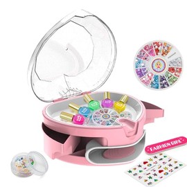 Dkinghome Nail Art Kit Kinder, Wasserbasis Nagellack für Kinder Spielzeug Alter 6 7 8 9 10 11 12 Mädchen Nägel Lack-Sets Nägel Salon Craft Kits für Mädchen Geburtstag Weihnachten Geschenke Pink