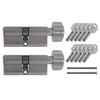 2x Knob Cylinder KD 80 mm 40/40 Simultaneous Locking with