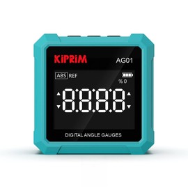 Kiprim Digital Inclinometer AG01 - 3 Sided Magnetic Base, LCD Backlight, Absolute & Relative Measurement, Angle/Tilt Units, Ideal for Woodworking, Construction & DIY