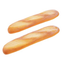 Funzhan 2pcs Artificial Baguette Decoration Fake French Bread Model Lifelike PU Long Loaf Food Display Realistic Pastry Ornament Home Cabinet