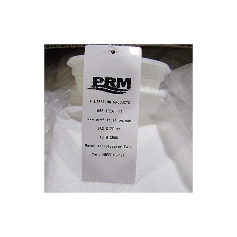 (10 Pack) #4 Size 10 Micron Liquid Filter Bags, Polyester
