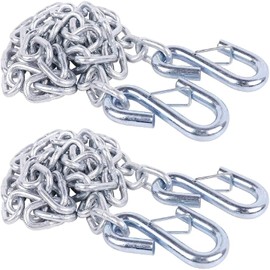 Tnyeobae 54" Trailer Safety Chain with 2pcs 1/4" Spring Hook, Grade-30 Metal Safety Chain Kit 5000 lbs(Pack of 2)
