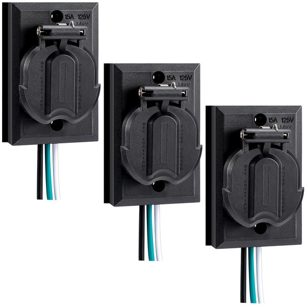 3 Packs Lamp Post Outlet 120V Grounded Electrical Outlet Energy
