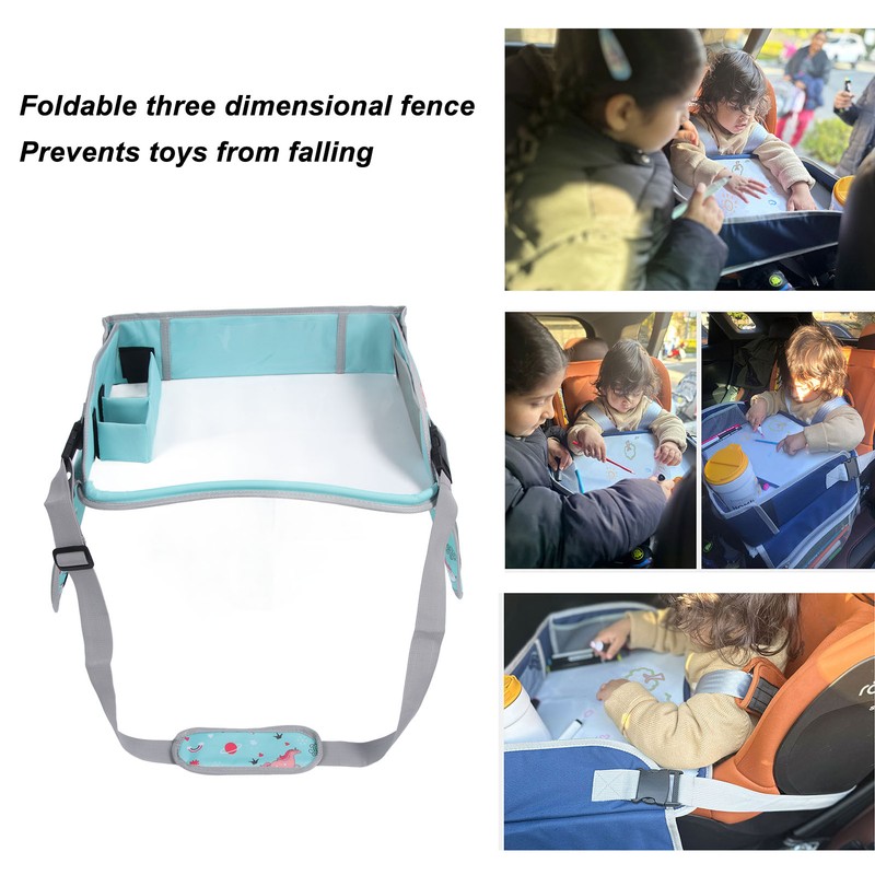 Kids Travel Tray Erasable Drawing Board Organization Pockets Activity Essentials