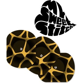 MySweetStitch Savannah Plasters for Freestyle Libre 1 & 2 Sensor with Ventilation Hole Waterproof, Breathable and Skin-Friendly (Pack of 10) Oval Outer Diameter 70 x 55 mm, Inner Diameter 6 mm