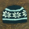 LOUDelephant Knitted Wool Hat, Snowflake Dark Teal