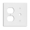 Leviton 2-Gang Combination, 1-Duplex Outlet/Receptacle 1-Telephone/Cable Wallplate, Standard Size, Thermoset,