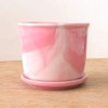 Flower Pot Saucer Set, Pink Marble, Stylish, Pottery, Mino Ware