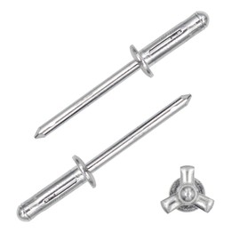 ALLCLEAN 3/16" x 5/8" Tri-Fold Rivets Assortment - 60Pcs,Silver Tri-fold Exploding Pop Rivets Solid Aluminum Tri Grip Rivets Bulb Style Rivets for Kayak Marine Boat