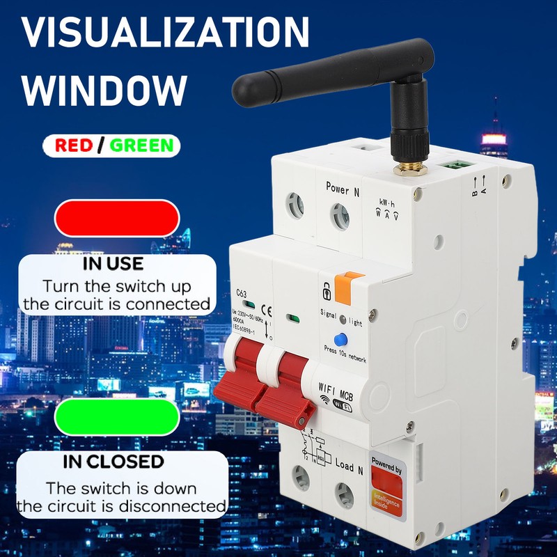 WiFi Circuit Breaker 2P Smart Phone APP Remote Switch for