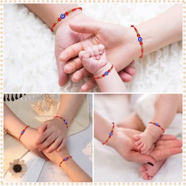 UNGENT THEM Evil Eye Bracelets Mal De Ojo Red String Kabbalah Protection Mommy and Me Back to School Bracelet for Women Boy Girls Son Daughter Family