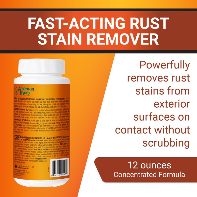 Rid-O-Rust Outdoor Rust Stain Remover, Concentrated Powder Formula, Removes Rust