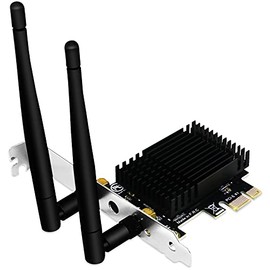 FebSmart Wireless AC Dual Band 1200Mbps 2.4GHz 300Mbps 5GHz 867Mbps PCI Express WiFi Card for Windows 7 8 8.1 10 Server (32/64bit) Desktop PCs-TX Beamformee,MU-MIMO and Heatsink Technology (FS-AC87)