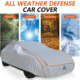 Windshield Cover for Ice and Snow, Windshield Cover for Winter Frost, Ice & Snow Protection, Waterproof Car Covers with Padded Liner for 210-225" Sedans, Universal Fit - XXL