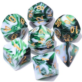 CiaraQ DND Polyhedral Dice Set with a Black Dice Bag for D&D RPG MTG Role Playing Table Games