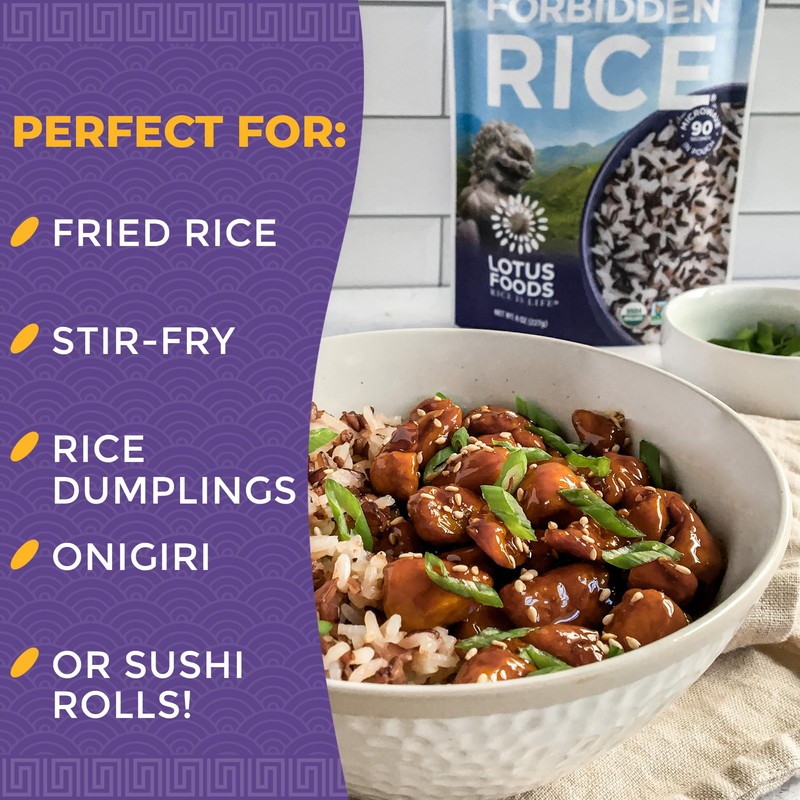 Lotus Foods Organic White Jasmine & Forbidden Rice Heat &