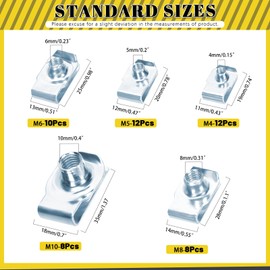 Mardatt M4 M5 M6 M8 Auto Car U Clips, Automotive U Nut Clips, U-Style Clip-On Nuts U Fastener Clips U Clip Nuts for Engine Fender Bumper Dash Door Panel Interior (Style 5)