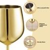 Gold Stem Stainless Steel Wine Glasses 18oz Unbreakable Stemware Portable