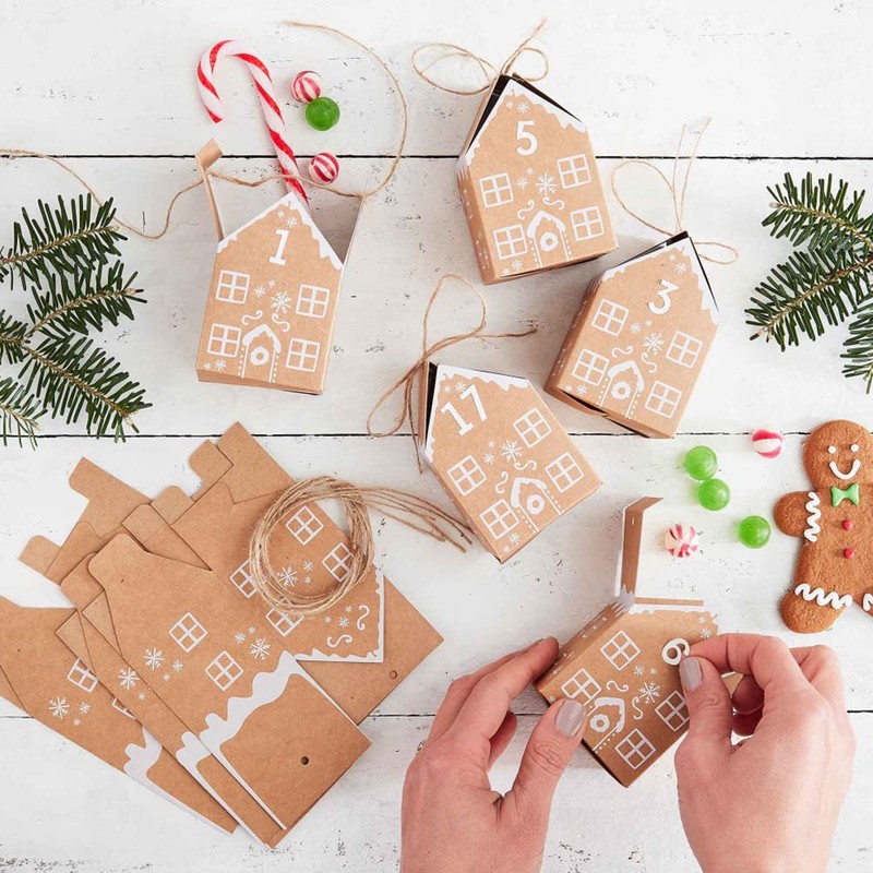 Ginger Ray Gingerbread House Christmas Advent Calendar Boxes Let It